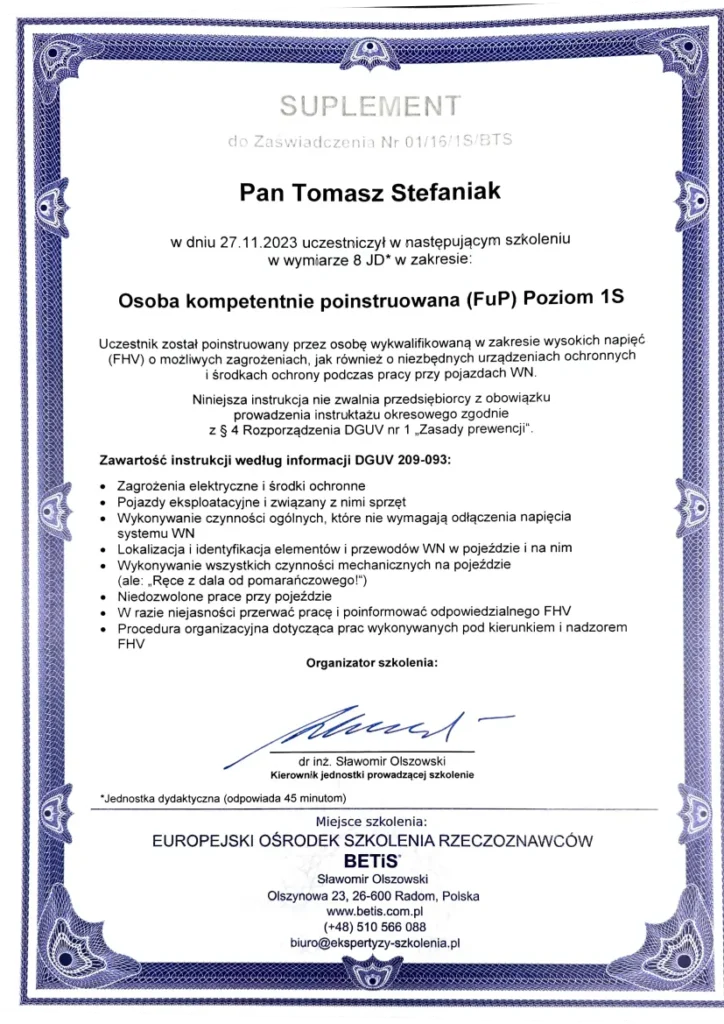 RTS - certyfikaty-d RTS certyfikaty d