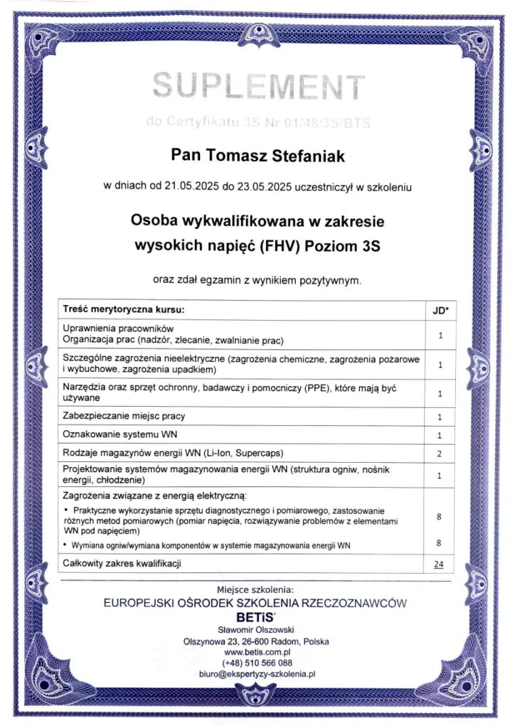 RTS - certyfikaty-h RTS certyfikaty h